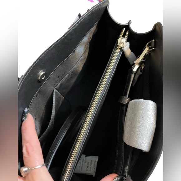 Kate Spade Black Saffiano Leather Perry Medium Satchel NWT - Picture 8 of 13